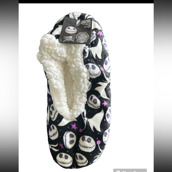 Fuzzy Babba Slipper Socks Disneys Nightmare Before Christmas, M/L womens 8-10 - Picture 1 of 9